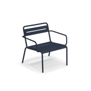 EMU Star fauteuil - aluminium-Donker blauw