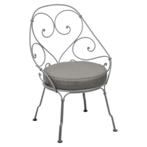 Fermob 1900 fauteuil met grey taupe zitkussen-Lapilli Grey