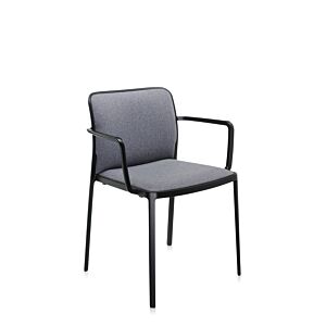 Kartell Audrey Soft zwart stoel-Grijs-Met armleuning