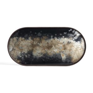 Ethnicraft Organic Glass ovaal dienblad - black