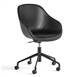 HAY AAC 155 bureaustoel-Sense Black-Zwart gepoedercoat aluminium