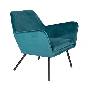 vanHarte Bon velvet lounge stoel-Blue