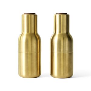 Audo Copenhagen Bottle peper- en zoutmolen-Brushed Brass met walnoot dopjes