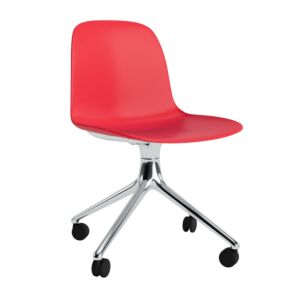 Normann Copenhagen Form Swivel zonder arm bureaustoel aluminium onderstel-Bright Red