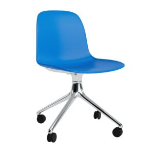 Normann Copenhagen Form Swivel zonder arm bureaustoel aluminium onderstel-Bright Blue 
