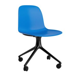 Normann Copenhagen Form Swivel zonder arm bureaustoel zwart onderstel-Bright Blue 