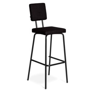 Puik Option Barstool barkruk  Zithoogte 75 cm-Zwart-Vierkante zit, vierkante rug
