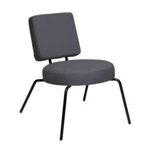 Puik Option Lounge fauteuil-Donker grijs-Ronde zit, vierkante rug