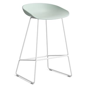 HAY About a Stool AAS38 barkruk wit onderstel-Zithoogte 65 cm-Dusty Mint