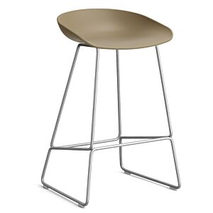 HAY About a Stool AAS38 barkruk RVS onderstel-Zithoogte 65 cm-Clay