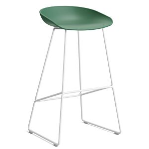 HAY About a Stool AAS38 barkruk wit onderstel-Zithoogte 75 cm-Teal Green