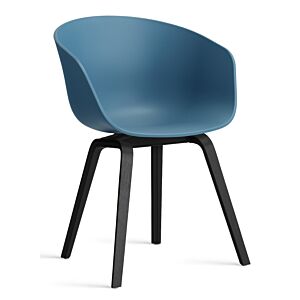 HAY About a Chair AAC22 stoel zwart onderstel-Azure Blue