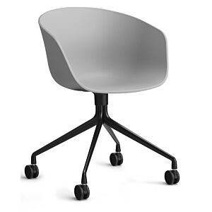 HAY About a Chair AAC24 bureaustoel - Chrome onderstel-Concrete grey