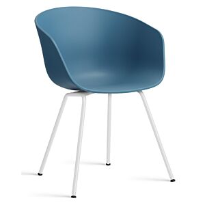 HAY About a Chair AAC26 - wit onderstel-Azure blue