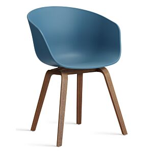HAY About a Chair AAC22 stoel Walnoot onderstel- Azure Blue