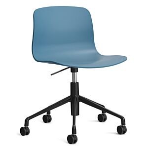 HAY About a Chair AAC50 gasveer bureaustoel - zwart onderstel-Azure blue