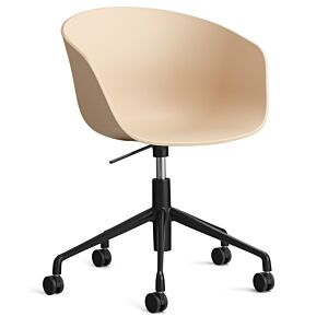 HAY About a Chair AAC52 gasveer bureaustoel - Zwart onderstel-Pale Peach