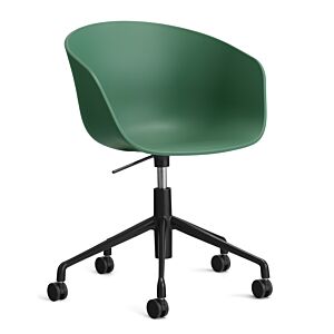 HAY About a Chair AAC52 gasveer bureaustoel - Zwart onderstel-Teal Green
