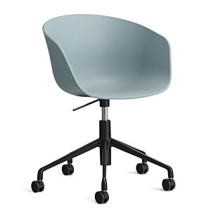 HAY About a Chair AAC52 gasveer bureaustoel - Zwart onderstel-Dusty blue