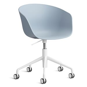 HAY About a Chair AAC52 gasveer bureaustoel - Wit onderstel-Slate Blue