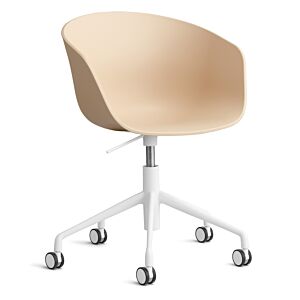 HAY About a Chair AAC52 gasveer bureaustoel - Wit onderstel-Pale Peach