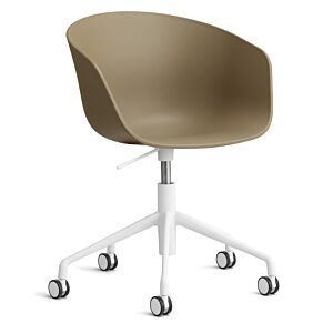 HAY About a Chair AAC52 gasveer bureaustoel - Wit onderstel-Clay