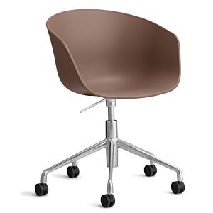 HAY About a Chair AAC52 gasveer bureaustoel - Chrome onderstel-Soft Brick