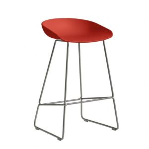 HAY About a Stool AAS38 barkruk RVS onderstel-Zithoogte 65 cm-Warm red