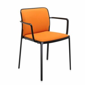 Kartell Audrey Soft zwart stoel-Oranje-Met armleuning