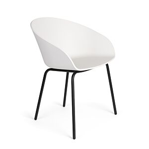 Banne Void armleuning stoel-Milk white-Black