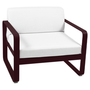 Fermob Bellevie fauteuil met off-white zitkussen-Black Cherry