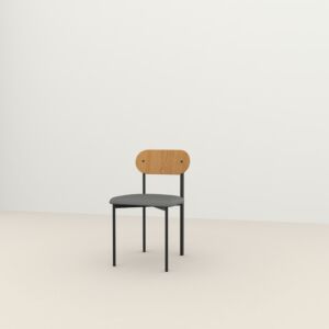 Studio HENK Oblique Chair zwart frame-Cube Grey 65-Hardwax oil natural