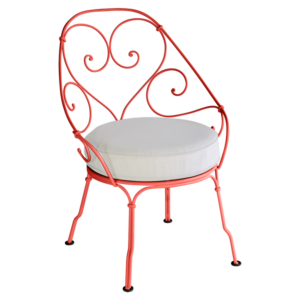 Fermob 1900 fauteuil met off-white zitkussen-Capucine