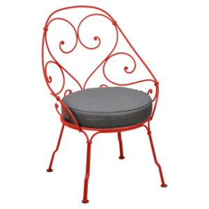 Fermob 1900 fauteuil met graphite grey zitkussen-Capucine