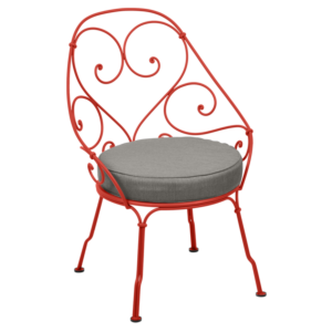 Fermob 1900 fauteuil met grey taupe zitkussen-Capucine