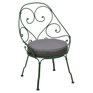 Fermob 1900 fauteuil met graphite grey zitkussen-Cedar Green