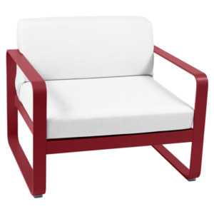 Fermob Bellevie fauteuil met off-white zitkussen-Chili