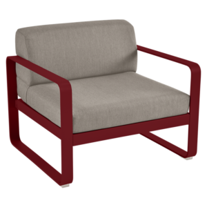 Fermob Bellevie fauteuil met grey taupe zitkussen-Chili