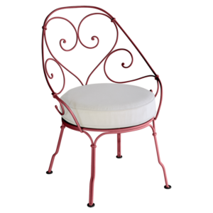 Fermob 1900 fauteuil met off-white zitkussen-Chili