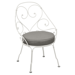 Fermob 1900 fauteuil met grey taupe zitkussen-Clay Grey