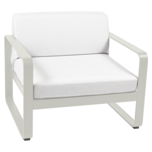 Fermob Bellevie fauteuil met off-white zitkussen-Clay Grey