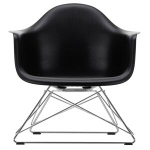 Vitra Eames LAR loungestoel met verchroomd onderstel-Diepzwart