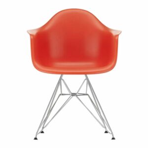 Vitra Eames DAR stoel met verchroomd onderstel-Poppy red