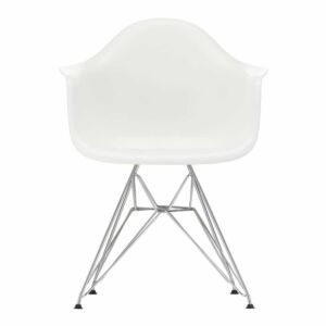 Vitra Eames DAR stoel met verchroomd onderstel-Wit