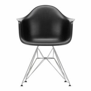 Vitra Eames DAR stoel met verchroomd onderstel-Zwart