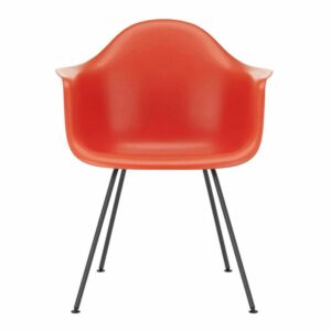 Vitra Eames DAX stoel met zwart onderstel-Poppy red