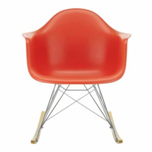 Vitra Eames RAR schommelstoel met verchroomd onderstel-Poppy rood