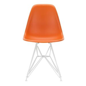 Vitra Eames DSR stoel met wit onderstel-Rusty Orange RE