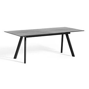 Hay CPH30 uitschuifbaar zwart water-based onderstel tafel-Eiken-zwart-200-400x90 cm