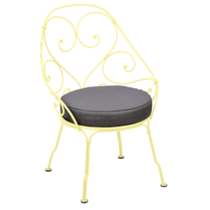 Fermob 1900 fauteuil met graphite grey zitkussen-Frosted Lemon